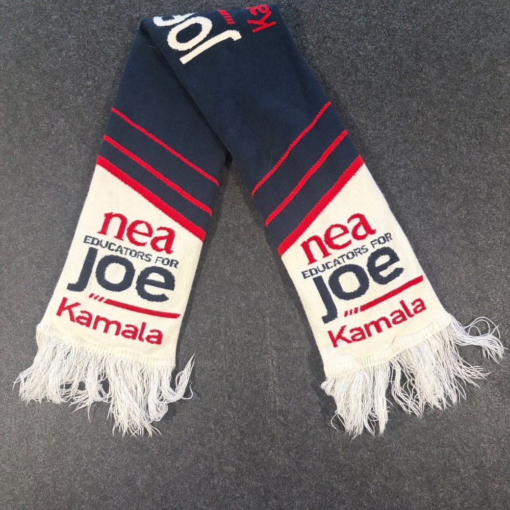 NEA Joe Biden Kamala Harris Scarf OSFM Blue White Red Educators for Joe Kamala